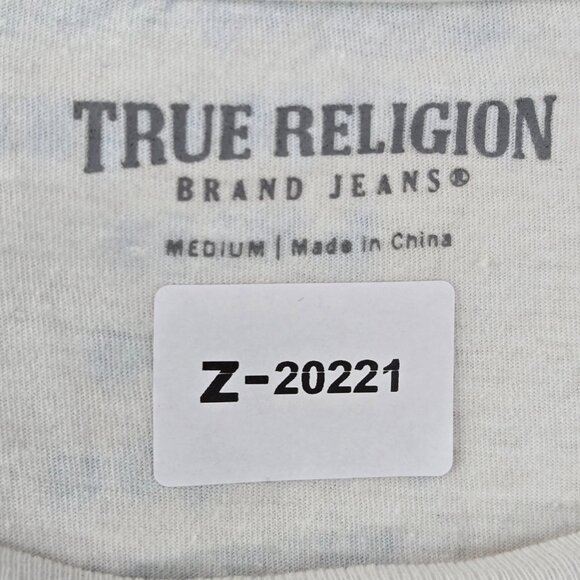 True Religion Men Shirt M White‎ Graphic Skull Tour Short Sleeve Logo Cotton Tee - Picture 6 of 8